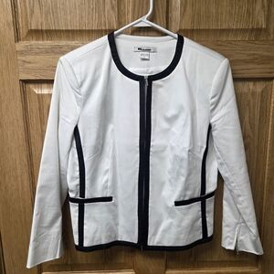 Nygard Collection White Lined Zip-up Blazer, size 12